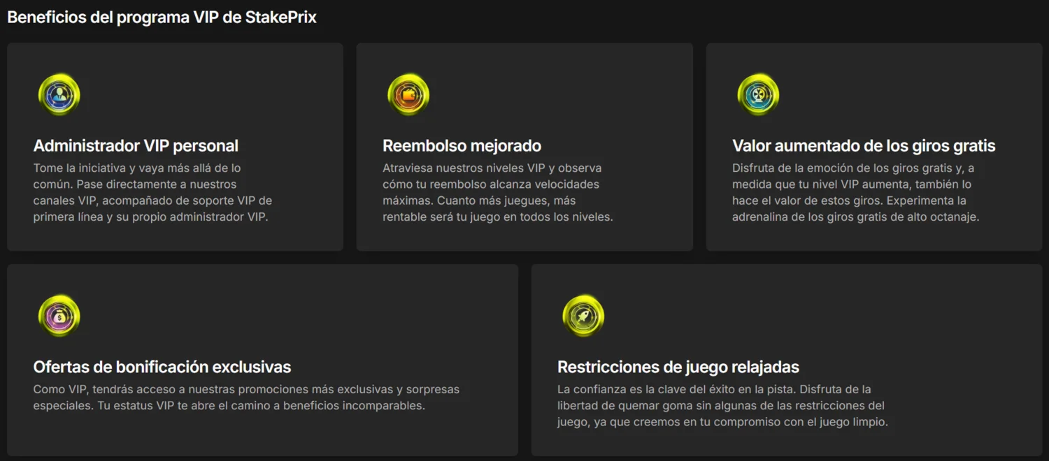 Stakeprix Casino El programa VIP